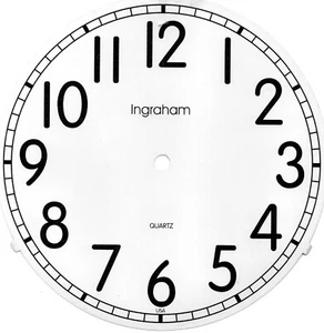 OROLOGIO AL QUARZO INGRAHAM DA 5" - A 6 1/2" POLLICI QUADRANTE CARTONCINO-ARABO LUCIDO - Foto 1 di 6