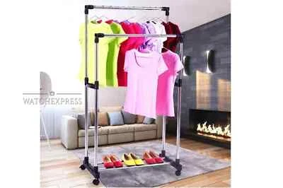 Appendiabiti Doppio con Ruote Attaccapanni Stender Salvaspazio Nuovo 2024 - Immagine 1 di 4