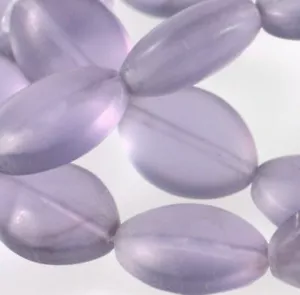 15" Strand Lampwork Glass Frosted Lavender Blue Bell 15x11mm Oval Beads * - Picture 1 of 5