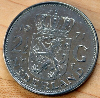 Países Bajos 1971 2 1/2 florines Foto 1 de 2