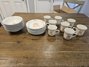 (24) VINTAGE Tienshan Stoneware Theodore Bear Set Bowls Plates Mugs - Picture 1 of 5