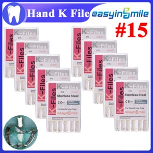 60pcs Endodontic Root Canal Hand Use K-File Stainless Rotary Hand Files 25MM #15 - Picture 1 of 6