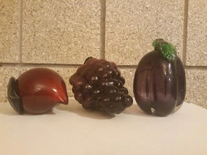 Murano Style Hand Blown Art Glass Vegetable Fruits - Picture 1 of 7