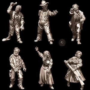 Wild West Zombies x6 -Weird West Deadlands etc 28mm UNPAINTED Wargames - Picture 1 of 3