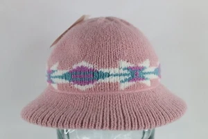 Deadstock Vintage 70er Streetwear Pastell Strick Fair Isle Safari Busch Fischerhut groß - Bild 1 von 7