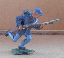 LANDI XILOPLASTO CROMOPLASTO SOLDATINO GIACCHE BLU UNIONE FANTE CORSA CON KEPI'