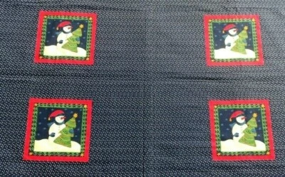 Paneles de tela de lunares AZUL MUÑECO DE NIEVE 7,5" cuadrados tela artesanal Navidad  Foto 1 de 2