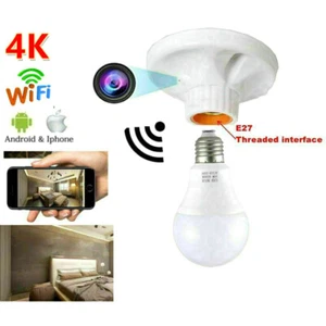Portalampada Full HD 1080P WiFi E27 telecamera di sicurezza domestica mini videoregistratore DVR - Foto 1 di 7