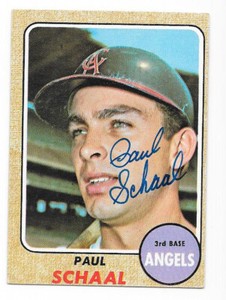 PAUL SCHAAL 1968 TOPPS AUTOGRAPHED SIGNED # 474 CALIFORNIA ANGELS DECEASED