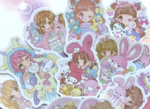 24 Kawaii My Favorite Toys Childhood Scrapbooking Sanrio Bunny Paper Stickers - Picture 1 of 6