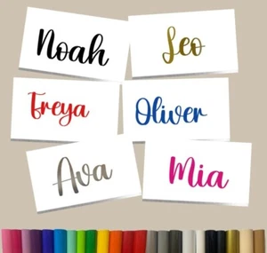 Personalised Vinyl Name Stickers Decal Water Bottle Wedding glass word school - Picture 1 of 3