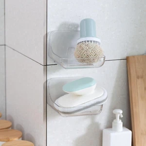 Soap Dish 2 Pack Soap Holder Plastic Adhesive Soap Holder for Shower Wall, Ba... - Picture 1 of 1