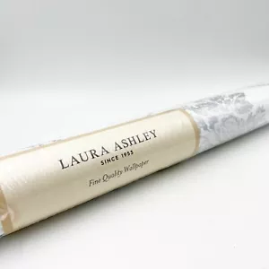 Laura Ashley Wallpaper Josette Metallic silver 113379 11yds x 20.5in 56sq.ft. - Picture 1 of 3