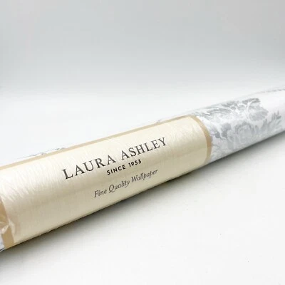 Laura Ashley Wallpaper Josette Metallic silver 113379 11yds x 20.5in 56sq.ft. - Image 1 of 3