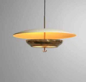 Antique Mid Century Vintage 4 Light Modern Raw Brass Pendant Sputnik chandelier - Picture 1 of 8