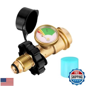 WADEO Upgraded POL Propane Tank Adapter with Gauge Converts POL LP Tank Servi - Picture 1 of 5