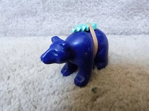VTG Inuit Zuni Fetish Blue Stone Bear Turquoise Tree Sculpture Figurine 2.25" - Picture 1 of 8