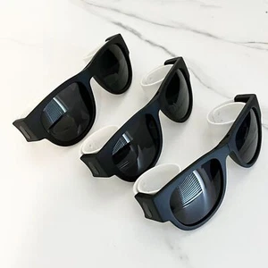 White slap on bracelet sunglasses foldable lens fashion pack of 3 - Picture 1 of 3