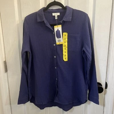 Camisa Jessica Simpson Damas Prendas para el torso Gasa Botón Frontal Azul Talla Pequeña Nueva con Etiquetas Foto 1 de 4
