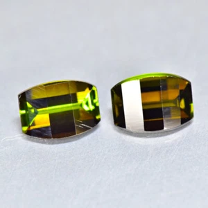 1.61Ct (2Pcs) Fancy Cut Flashing Green Color Unheated Nigerian Tourmaline - Picture 1 of 1