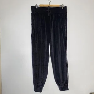 Victoria Secret black On Point Bling Velour Jogger in Large Excellent condition - Picture 1 of 8