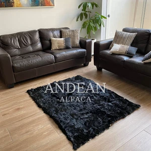Alpaca Fur Rug 100% Natural – Soft Fluffy Rug, Luxurious Handmade Accent - Picture 1 of 5