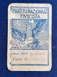 Tessera PNF Anno 1923 - Fascio di Taranto - Ventennio - Partito - Foto 1 di 6