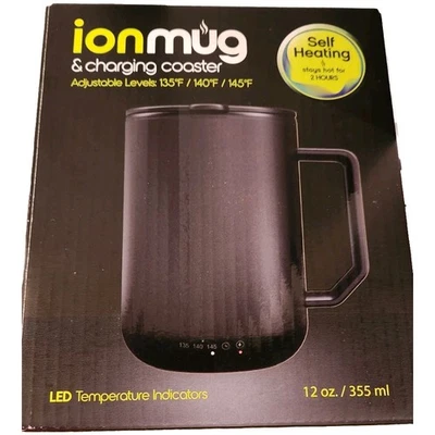 ION MUG Posavasos Autocalentamiento/Carga - Indicador de Temperatura LED NEGRO l Foto 1 de 4