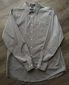 Michelin Man Logo Dress Shirt Sz L River's End - Cotton Polyester - Picture 1 of 6
