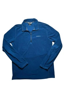 Eddie Bauer Fleece Pullover M | Blue Quarter Zip Outdoor Jumper VGC - Picture 1 of 12