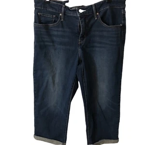 Neu ohne Etikett Levi’s Damen Capri 16W Jeans gerollter Saum Taille 36” Schrittlänge 21” Stretch weich - Bild 1 von 6