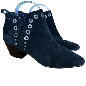 Sam Edelman Rubin Womens Black Suede Ankle Boots Booties Steampunk Western 7.5 - Picture 1 of 16