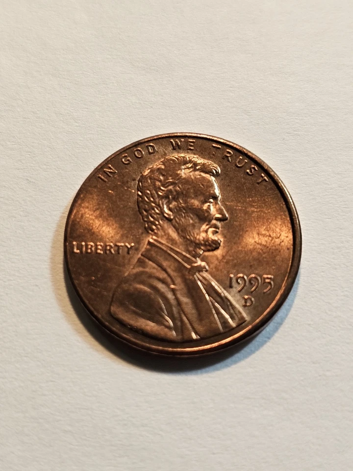 1995D Lincoln CENT, CLOSE AM, RED With Multi Errors! - Image 1 of 4
