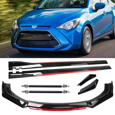 For Toyota Yaris/ R 2005-20 Front Bumper Lip Spoiler Splitter Side Glossy Black - Изображение 1 из 4