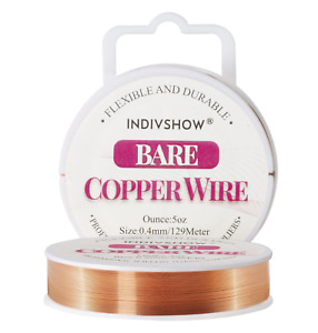 26 Gauge Bare Copper Wire，Versatile Copper Wire for Jewelry Making, Carving, and