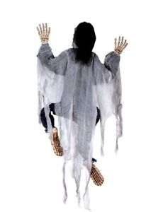 5' Climbing Dead Zombie Hanging Halloween Wall White Haunted Decoration Prop