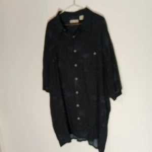 Hollis River Hawaiian Shirt Black 3X Palm Trees 100% Rayon Short Sleeve - Picture 1 of 8