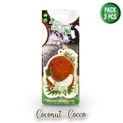 LES AROMES Deodorante profumo auto e ambiente da appendere Cocco - Pack 3 pz