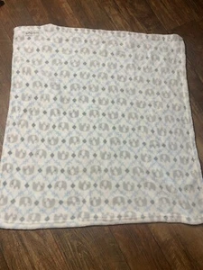 Blankets & Beyond Baby Blanket Elephants Gray Blue White Soft Plush Fleece - Picture 1 of 3