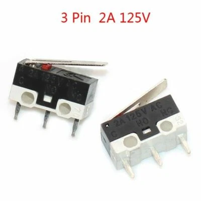 3 Pin Ultra Mini Micro Switch Roller Lever Actuator Mouse Microswitch 2A 125V - Image 1 of 4
