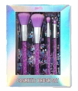 Justice 4 Brush Set Just Shine Cosmetic Makeup Glitter Handle Sequin Store Pouch - Picture 1 of 4