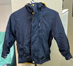 Gap Kids Jacket, Small (6-7), Navy Blue Windbreaker Lined, Hood, Pockets, Zipper - Picture 1 of 6