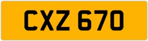 CXZ 670 C 3x3 DATELESS PRIVATE NUMBER PLATE CAM COL CHRIS CHAS CHARLIE CAL CON - Picture 1 of 1