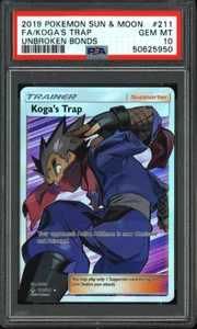2019 Pokemon Sun & Moon FA/Koga's Trap #211 PSA 10 - Picture 1 of 1