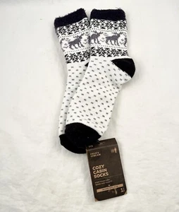Field & Stream Cozy Cabin Socks One Size Black Grey White - Picture 1 of 1