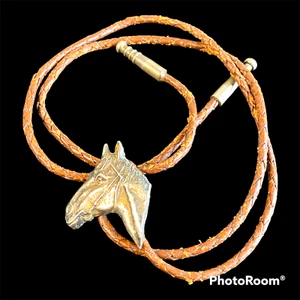 Horse Head Bolo Tie, Complete & Functional well aged Marked Alpaca - Picture 1 of 10