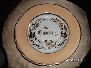 Porzellan-Teller "Zur Erinnerung" von ca. 1900-1920 -guter Zustand - Bild 1 von 1