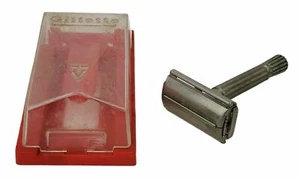Navaja de afeitar de seguridad súper velocidad punta de llamarada de colección Gillette D-2 con estuche especial para TV - Imagen 1 de 12