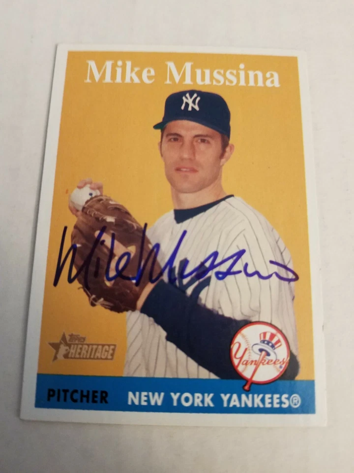 Mike Mussina 2007 Topps Heritage Signed Autograph Auto Card New York Yankees HOF - Image 1 of 3