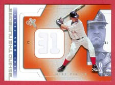 2002 FLEER E-X (BB) Mike Piazza SP BEHIND THE NUMBERS GAME PANTS CARD #NNO HOFer